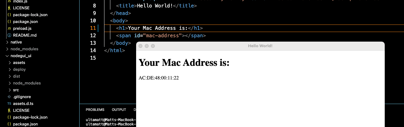 Big Mac utility screenshot showing a desktop app that reads a device MAC address.